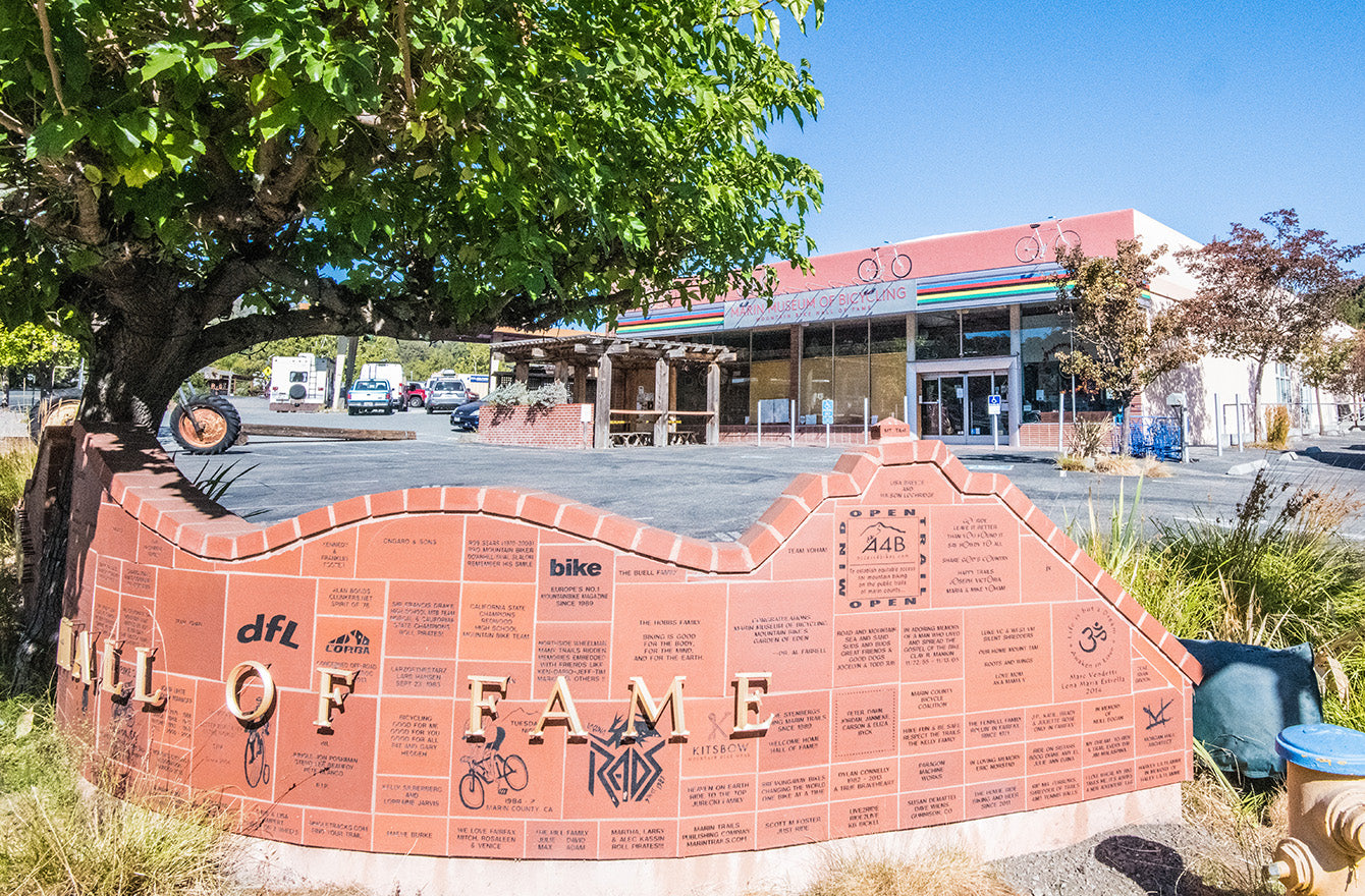 Outside the Marin Museum of Bicycle and Mountain Bike Hall of Fame