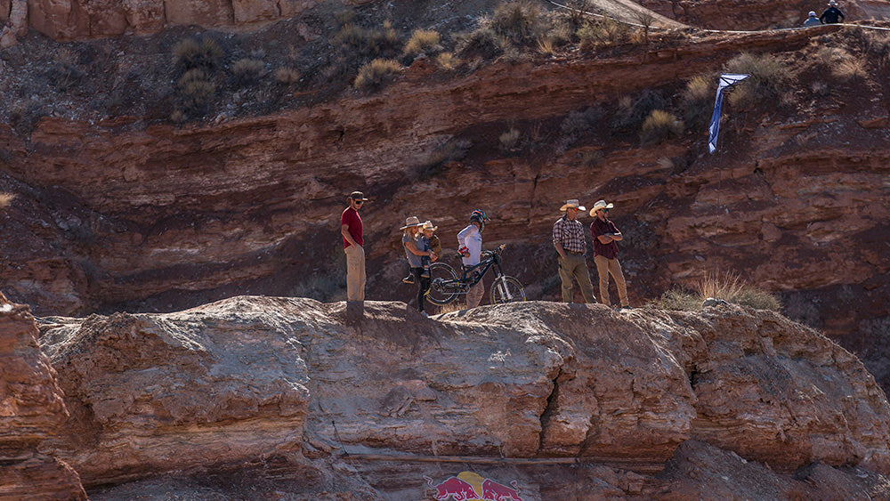 Spectators and riders eyeing up the lines