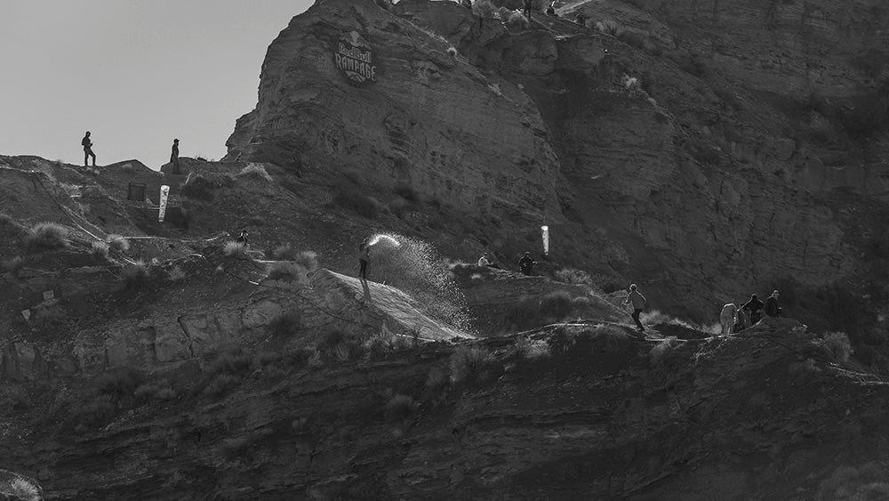 Rider's dig crews watered down the track to help construct the landings necessary for the massive drops