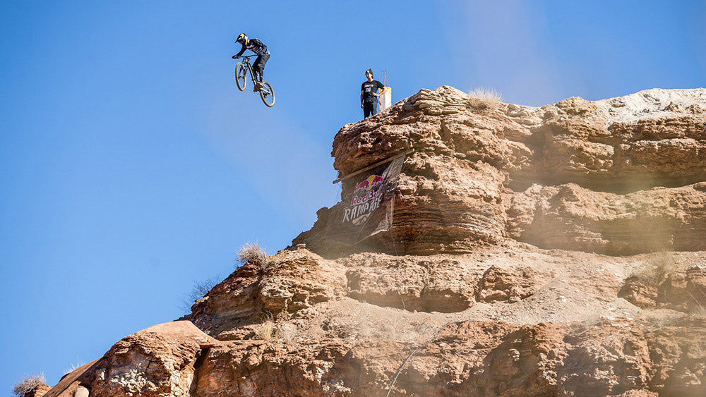 Kurt Sorge sends a huge drop at the 2021 Red Bull Rampage